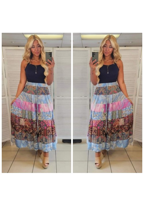 OCEAN CLUB MAXI SKIRT - VARYING MIXED PRINTS