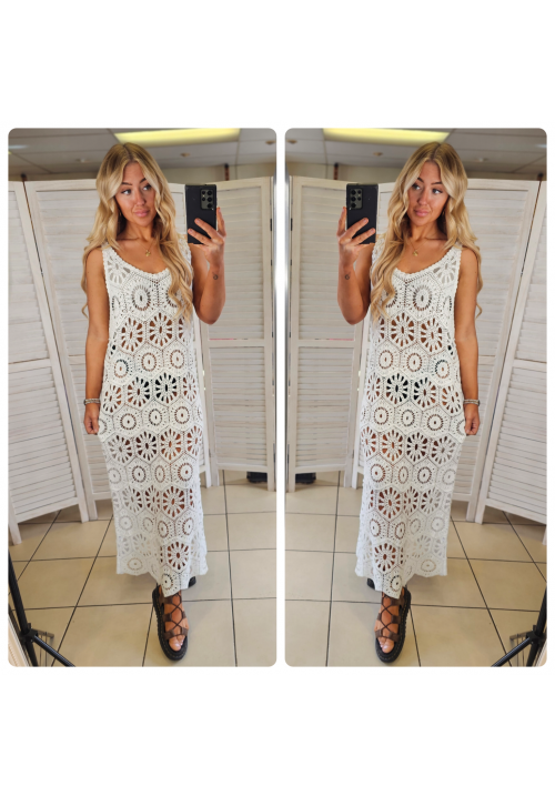 JUST BEACHY CROCHET MAXI - CREAM