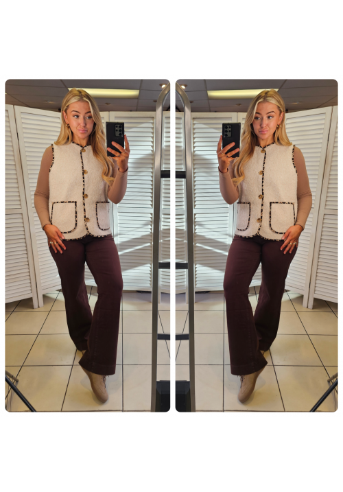 VEST BEHAVIOR WAISTCOAT - CREAM