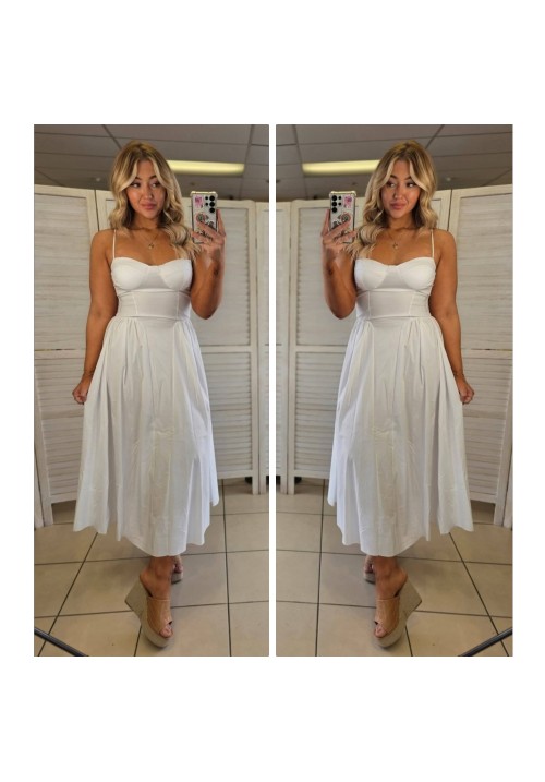 SWEETHEART SCULPTED MAXI DRESS - WHITE