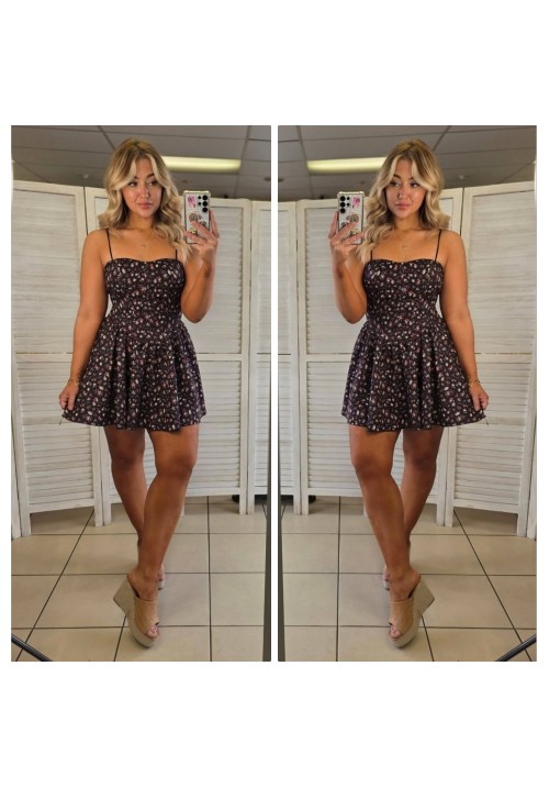  BOTANICAL BEAUTY SUNDRESS - BLACK 