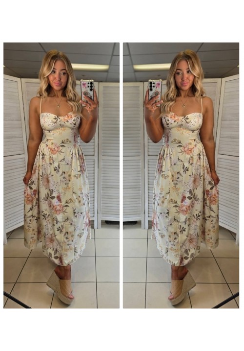SWEETHEART SCULPTED MAXI DRESS - LEMON FLORAL