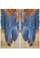 MYKONOS MEMORIES LINEN BUTTON TOP - DENIM BLUE 