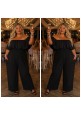 CURVY GIRLS BARDOT JUMPSUIT - BLACK