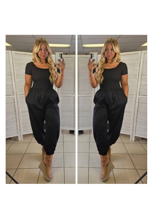  THE BAILEY BALLOON HEM JUMPSUIT - BLACK