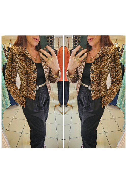 FELINE FINE LEOPARD PRINT BLAZER 