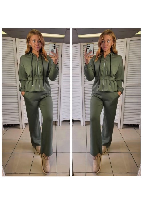  CINCHED SILHOUETTE LOUNGE SUIT - KHAKI