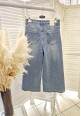 FANCY PANTS DENIM CULOTTES - MID WASH DENIM BLUE