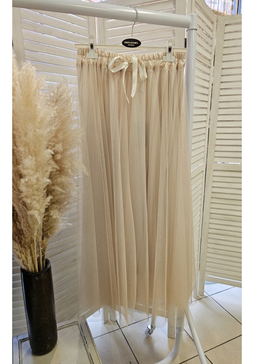 STARLIT STEPS OVERLAY SKIRT - NUDE