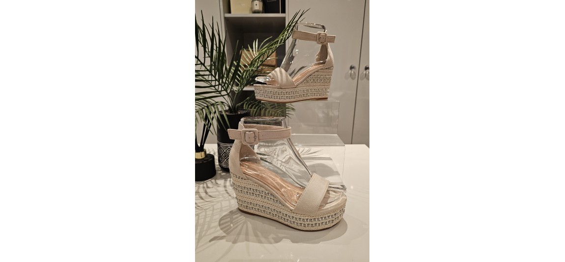 SPARKLES AND SUNSET WEDGES - BEIGE