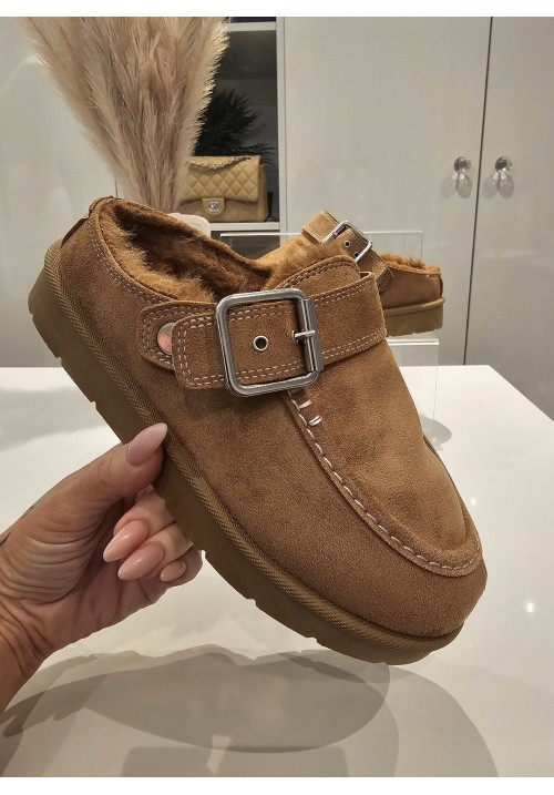 SNUG STAR PREMIUM FAUX FUR CLOG - TAN