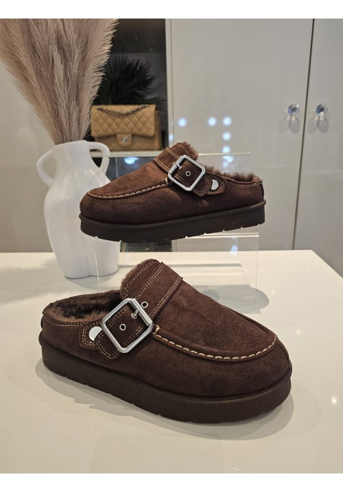 SNUG STAR PREMIUM FAUX FUR CLOG - CHOCOLATE 
