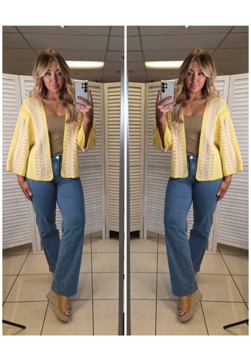 SCALLOP SOUL CARDIGAN - LEMON