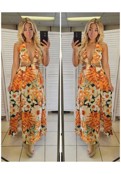 SUNSET SIREN MAXI DRESS - ORANGE