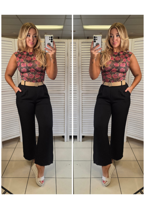 FATAL ATTRACTION BODYSUIT - BLACK/RED ROSE