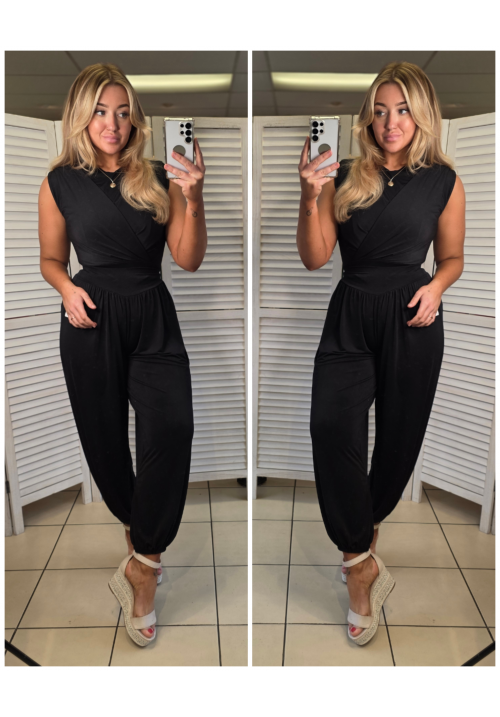 DRAPE ESCAPE CO ORD - BLACK