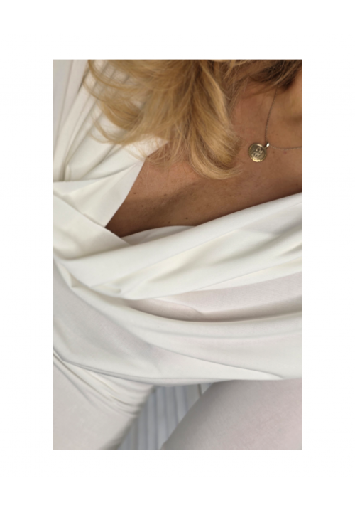 DRAPED AND DANGEROUS DRESS - WHITE