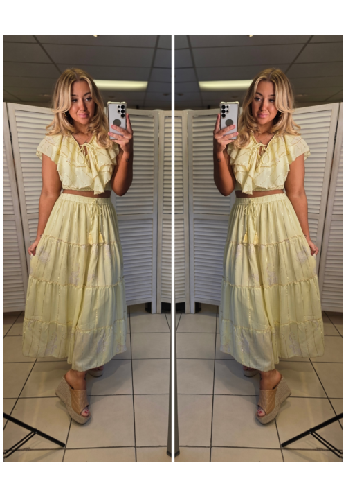 GOLD STANDARD GODDESS CO ORD - LEMON