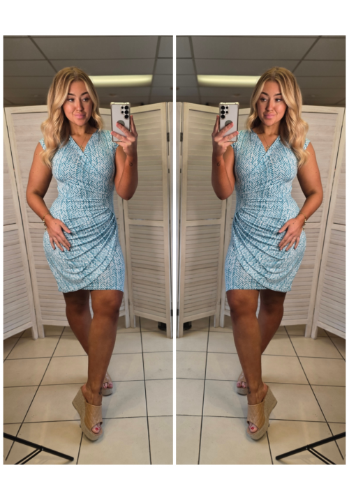  WRAP STAR ENERGY DRESS - BLUE