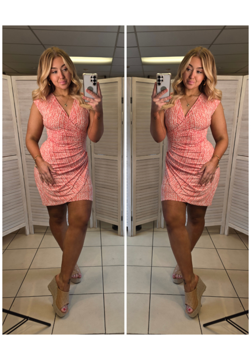  WRAP STAR ENERGY DRESS - ORANGE