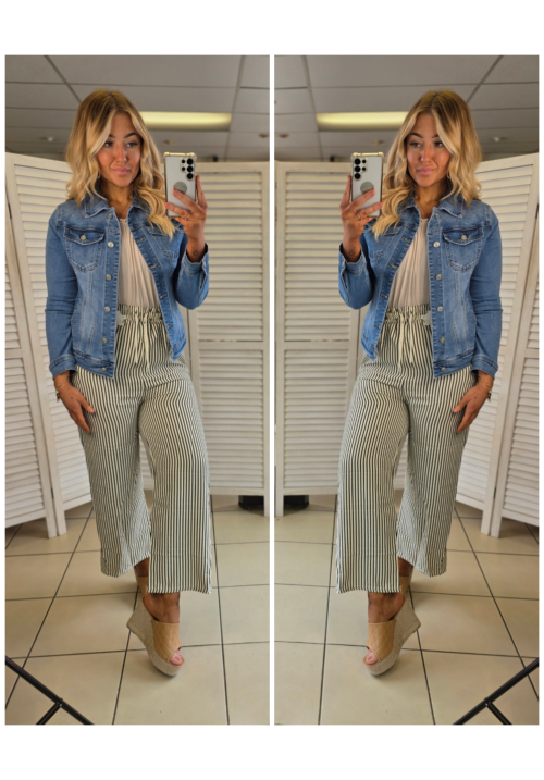 SUNNY SIDE STRIPE TROUSER - GREEN