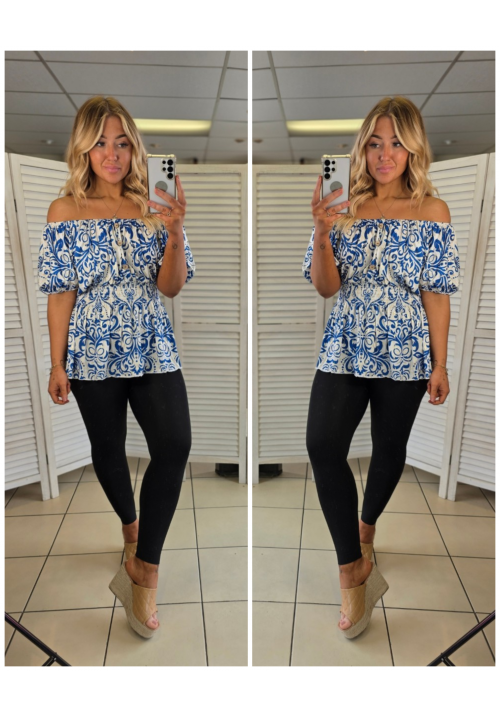HOLIDAY ESSENTIAL BARDOT TOP - BAROQUE BLUE
