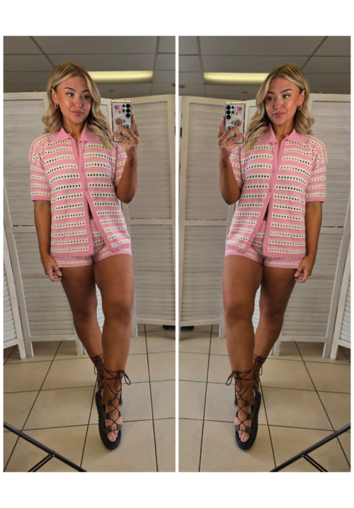 KNIT HAPPENS CO ORD - PINK