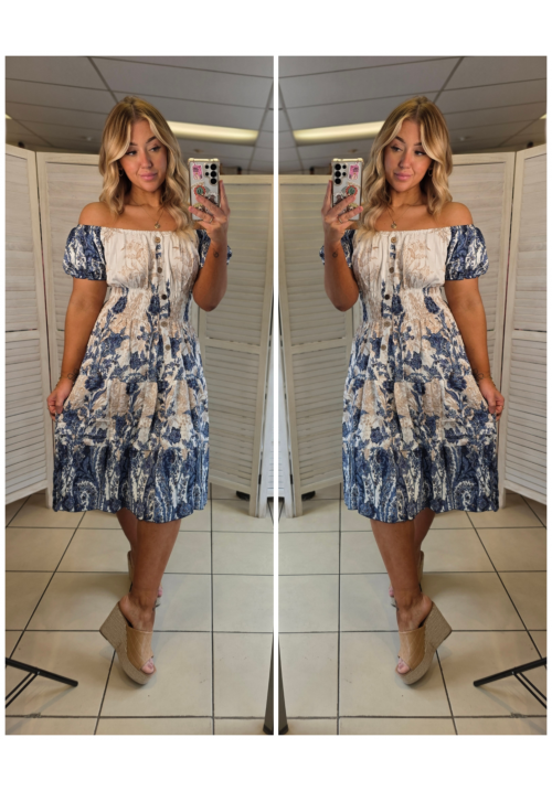 THE AMALFI MIDI - PAISLEY - BLUE