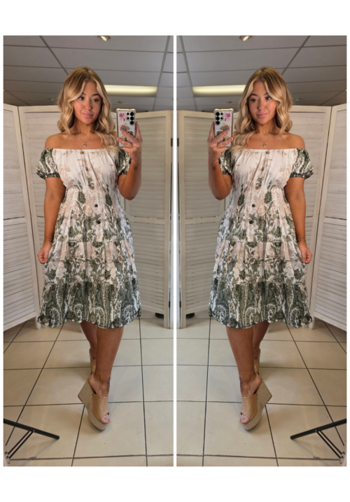 THE AMALFI MIDI - PAISLEY - GREEN