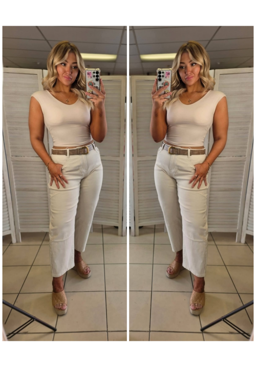  BARREL BEHAVIOUR JEANS - CREAM