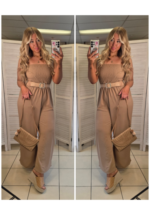  JET SET JUMPSUIT - TAN