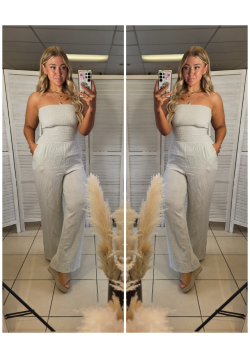  JET SET JUMPSUIT - COTTON - TAUPE