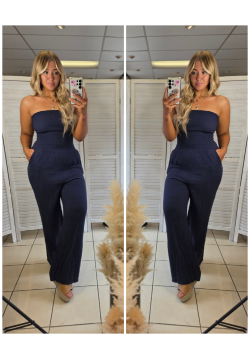  JET SET JUMPSUIT - COTTON - NAVY