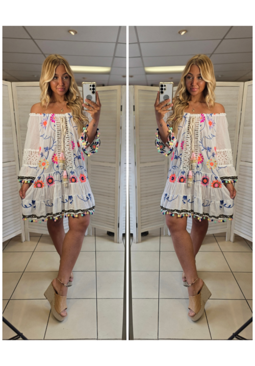  POM PARADISE BARDOT DRESS 