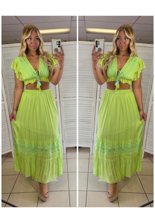 CABANA CHIC CO ORD - LIME 