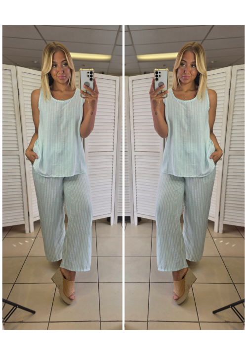 THE CHALKLINE COLLECTION - AQUA - TROUSERS