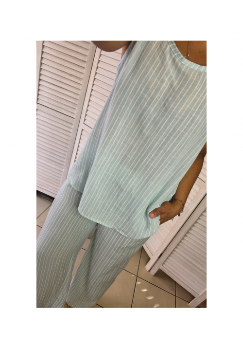 THE CHALKLINE COLLECTION - AQUA - TROUSERS