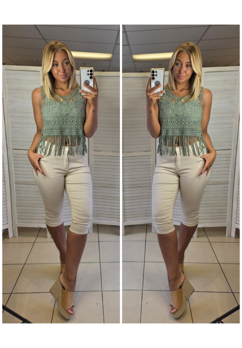 FRINGE BENEFITS TOP - KHAKI