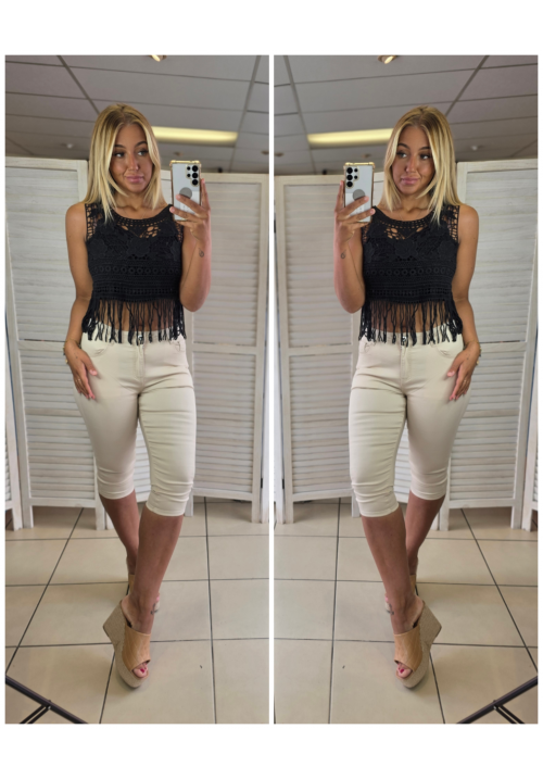 FRINGE BENEFITS TOP - BLACK