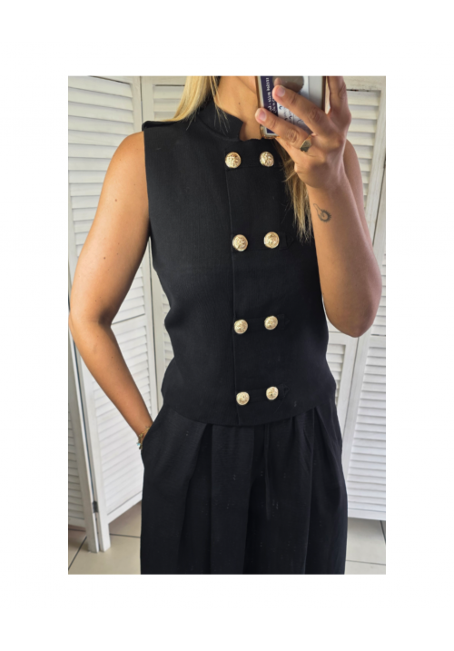 THE GENERAL MILITARY TOP - BLACK