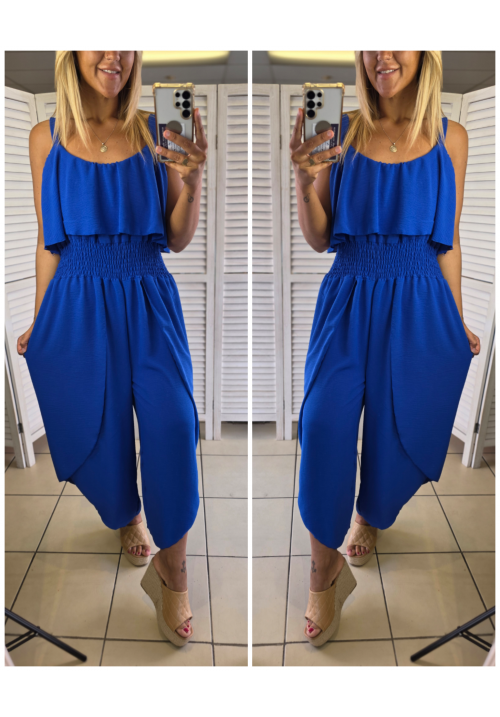 CURVY GIRLS EASY LOVIN JUMPSUIT - BLUE