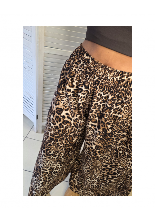 WILD SIDE WIDE LEG TROUSER - ANIMAL PRINT