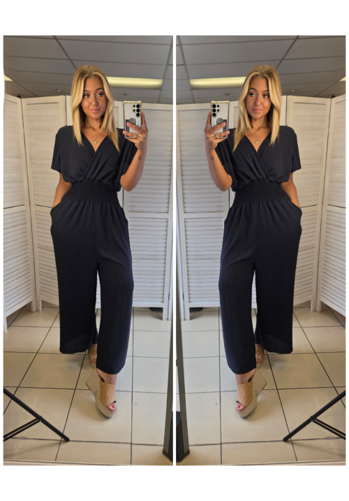 CURVY GIRLS SWEET ESCAPE JUMPSUIT - NAVY