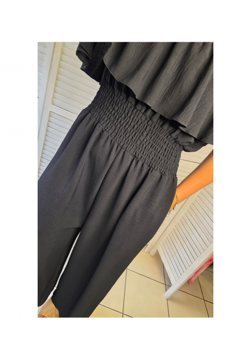 CURVY GIRLS BARDOT JUMPSUIT - BLACK