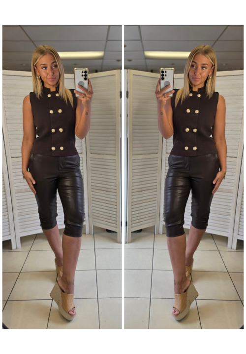  THE GENERAL MILITARY TOP - CHOCOLATE