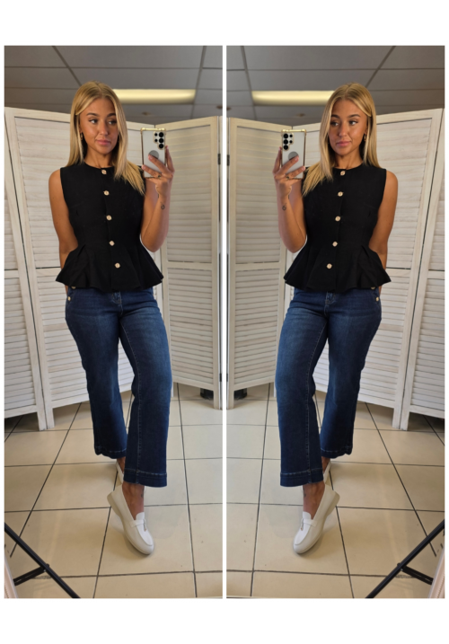  MEET ME IN PARIS TOP - BLACK