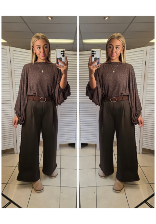 STARLIGHT NIGHT BATWING TOP - CHOCOLATE