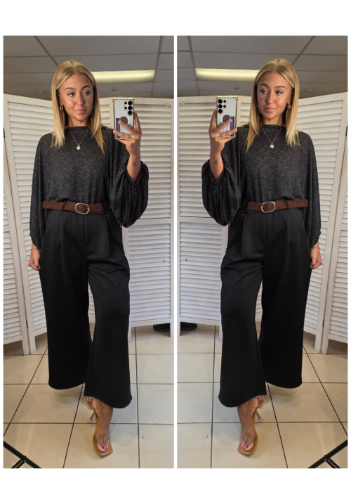 STARLIGHT NIGHT BATWING TOP - BLACK