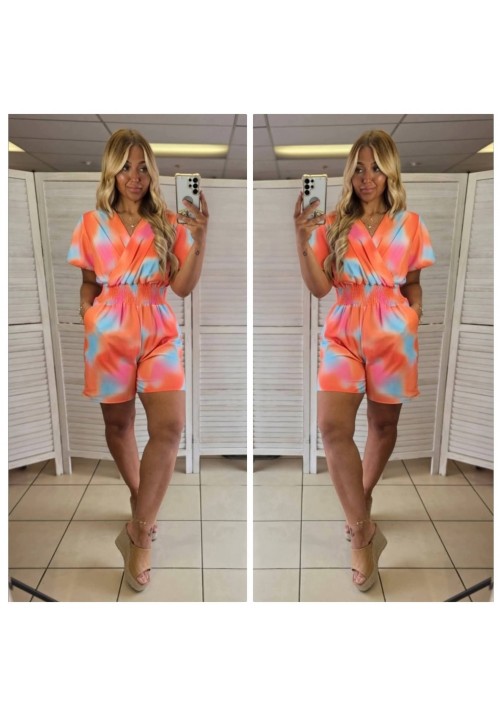 SUNSET SOCIAL PLAYSUIT - ORANGE