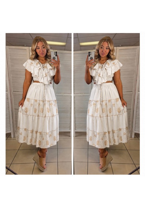 GOLD STANDARD GODDESS CO ORD - WHITE